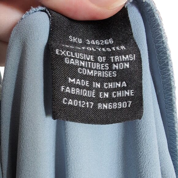 Dusty Blue Le Chateau Blouse Size Large Long Sleeve - Picture 4 of 5